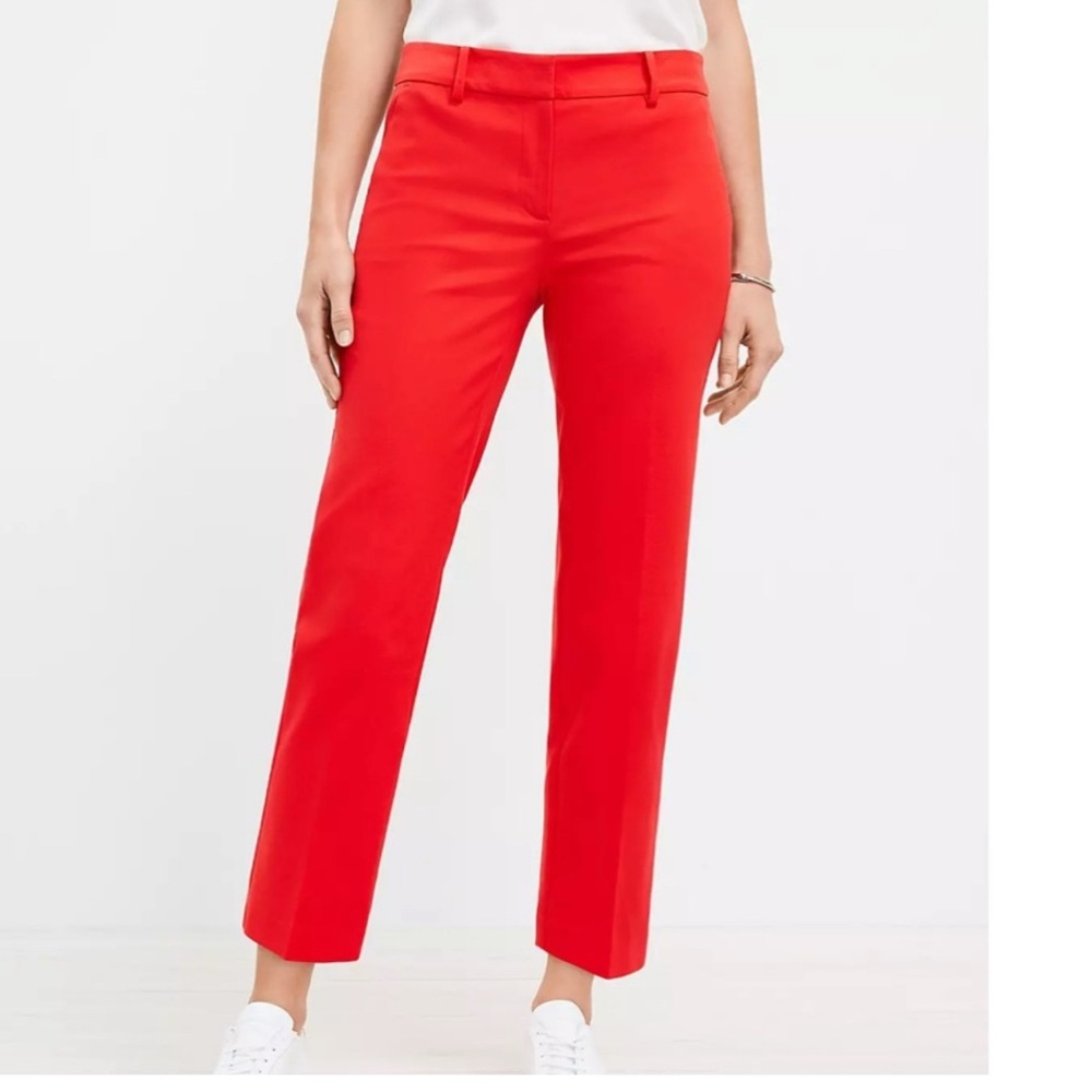 LOFT Bright Red Straight Leg Pants